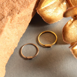 925 Sterling Silver Spiral Wire Nose Hoop Ring|22G Coil Wrapped Ring| Septum, Nostril